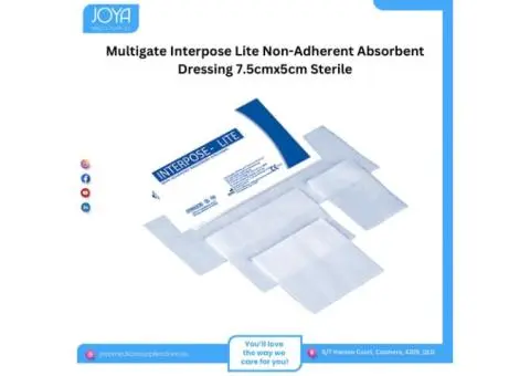 Multigate Interpose Lite Non-Adherent Absorbent Dressing 7.5cmx5cm Sterile - Joya Medical Supplies