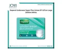 Depend Underwear Super Plus Unisex 97-127cm Large 2000ml White - Joya Medical Supplies