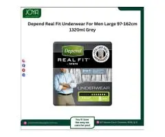 Depend Real Fit Underwear For Men Large 97-162cm 1320ml Grey - Joya Medical Supplies