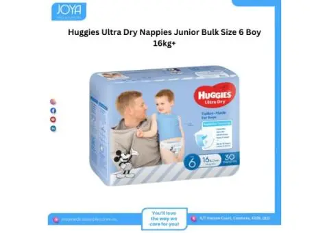 Huggies Ultra Dry Nappies Junior Bulk Size 6 Boy 16kg+ - Joya Medical Supplies