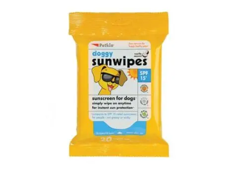 Petkin Doggy Sunwipes SPF15 for Dogs