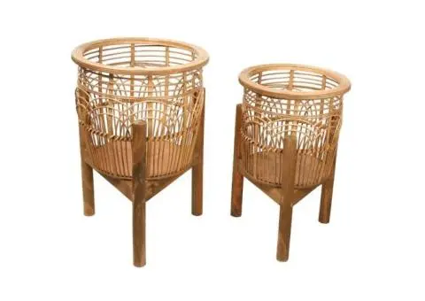 Natural Rattan Planter Stands – Set of 2 Now Available