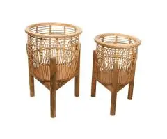 Natural Rattan Planter Stands – Set of 2 Now Available