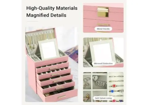 Carla Home 6 layer Large Jewelry Organizer Box for Women - Qubyk AU