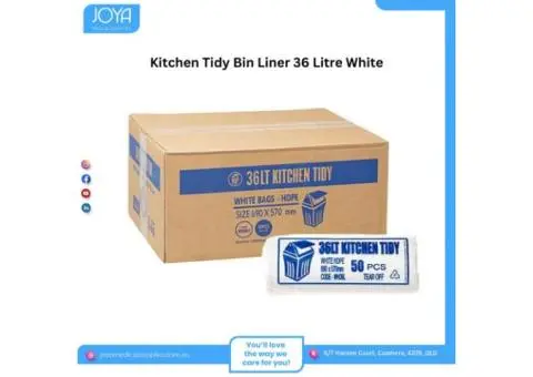 Kitchen Tidy Bin Liner 36 Litre White - Joya Medical Supplies