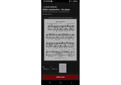 SHEET MUSIC FOR SALE - 26/30