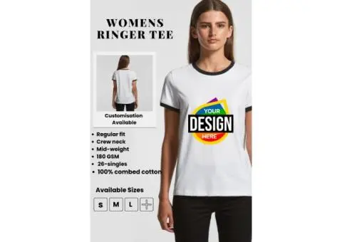 Women’s Ringer Tee — Comfy Fits, T-Shirt Women’s Fashion & Shirt Designs