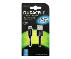 USB Cable DURACELL USB5013A 1 m Black (1 Unit) - Qubyk AU