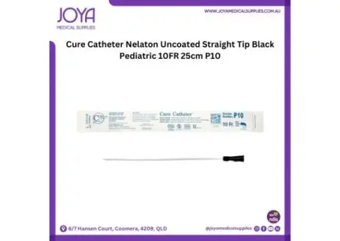 Cure Catheter Nelaton Uncoated Straight Tip Black Pediatric 10FR 25cm P10 - Australia