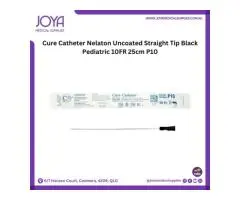 Cure Catheter Nelaton Uncoated Straight Tip Black Pediatric 10FR 25cm P10 - Australia