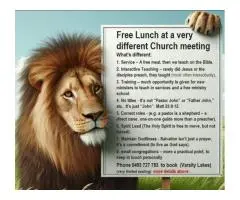 Free lunch at a very different Church meeting