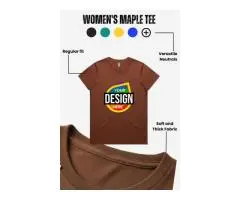 Women’s Maple Tee — Comfy Fits, Shirt for embroidery Designs