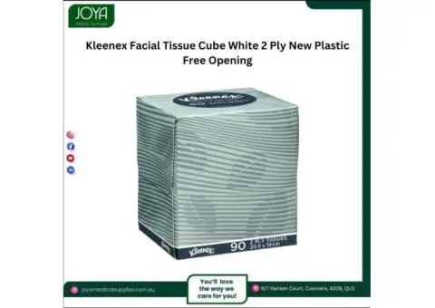 Kleenex Facial Tissue Cube White 2 Ply New Plastic Free Opening - Joya Medical Supplies