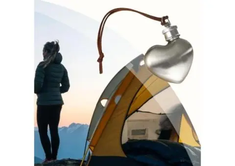 1Oz Camping Hip Flask, Heart-Shaped Accessories, Leakproof Hiking Hip Flask for - 1/3
