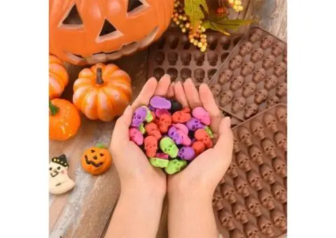 Coffee 40Cavity Skull Head Gummy Jelly Candy Silicone Mould Cake Icetray Chocola - 3/3