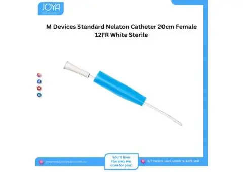 M Devices Standard Nelaton Catheter 20cm Female 12FR White Sterile - Joya Medical Supplies