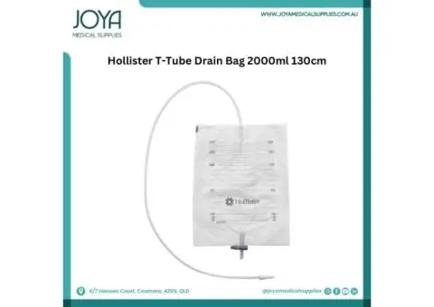 Hollister T-Tube Drain Bag 2000ml 130cm - Joya Medical Supplies
