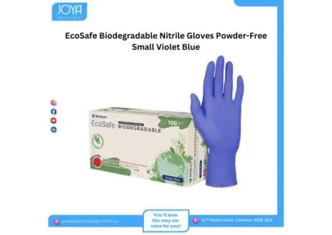 EcoSafe Biodegradable Nitrile Gloves Powder-Free Small Violet Blue - Joya Medical Supplies