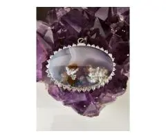 Handmade Jeweled Silver Pendant with Spring Agate