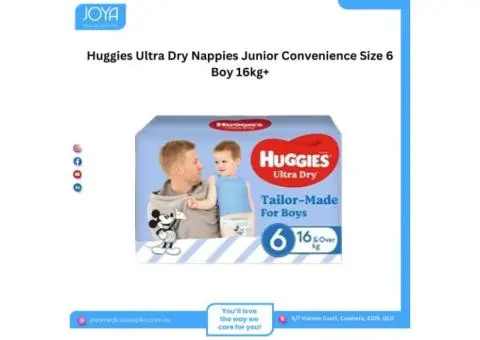 Huggies Ultra Dry Nappies Junior Convenience Size 6 Boy 16kg+ - Joya Medical Supplies