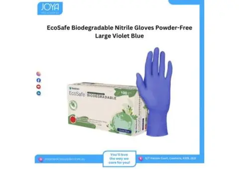 EcoSafe Biodegradable Nitrile Gloves Powder-Free Large Violet Blue - Joya Medical Supplies