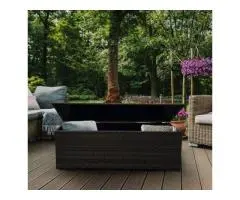 Arcadia Furniture Outdoor Rattan Storage Box – UV-Resistant Black | 122x60x60 cm