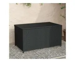 Outdoor PE Wicker Storage Box 320L – Black
