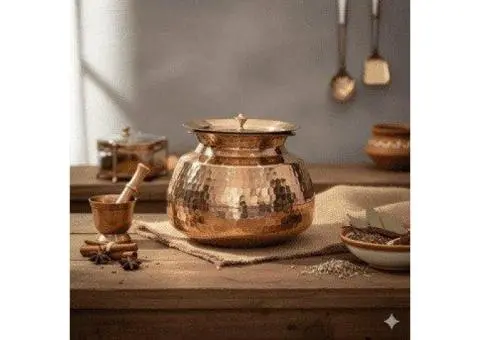 Buy Heritage Copper Cooking Pot with Lid Online