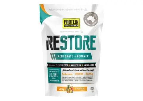 Restore Rehydrate + Recover Powder – Tropical Flavour for Post-Workout Recovery