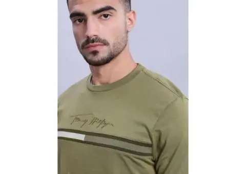 Olive Logo T-Shirt TOMMY HILFIGER - 3/5