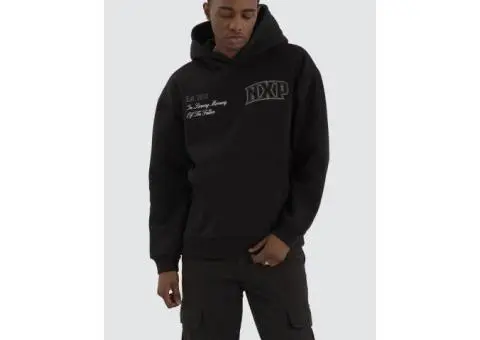 Knockout Relaxed Hoodie Jet Black - 1/4