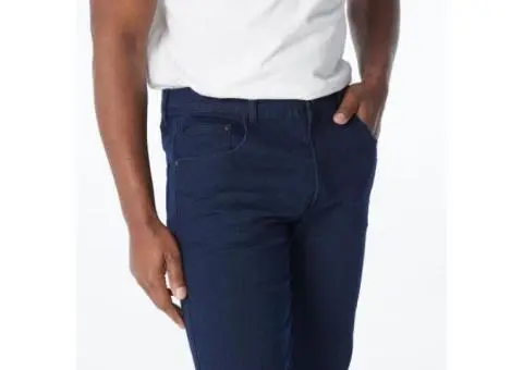 JC Lanyon Men's Regular Stretch Denim Jeans Mid Blue - 3/5