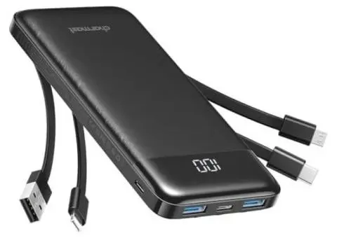 Powerbank with Built-in 4 Cables