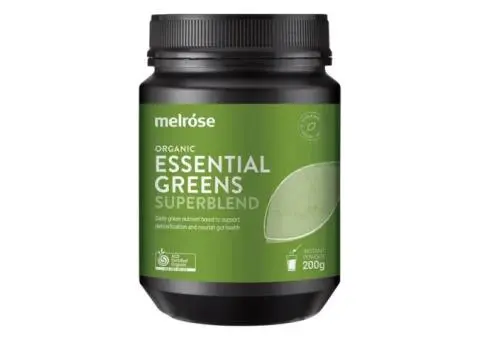 Melrose Organic Essential Greens – Natural Detox & Daily Energy Support Powder