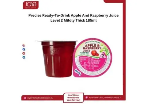 Precise Ready-To-Drink Apple And Raspberry Juice Level 2 Mildly Thick 185ml - Joya Medical Supplies