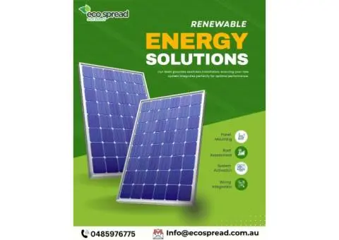 Renewable Energy Solutions by Ecospread – Expert Solar Panel Installation in Melbourne