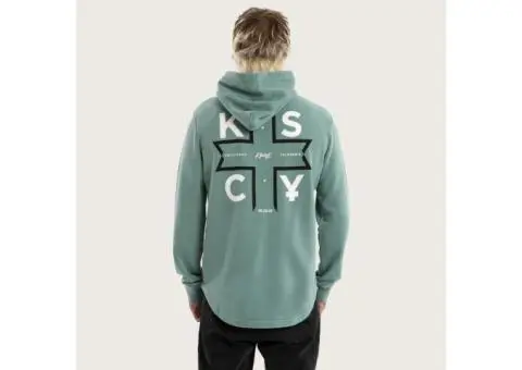Zappa Dual Curved Hoodie Pigment Green | KSCY - 3/4