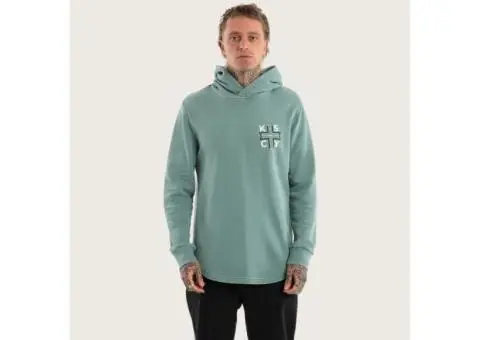Zappa Dual Curved Hoodie Pigment Green | KSCY - 4/4