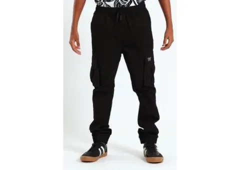 Boys Cargo Jogger Pants - Black - 2/5