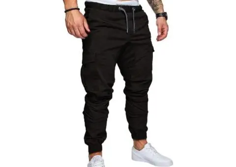 Boys Cargo Jogger Pants - Black - 4/5