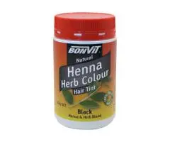Bonvit Natural Henna Herb Colour Hair Tint Powder Black — Pure Herbal Colour for Strong, Shiny Hair
