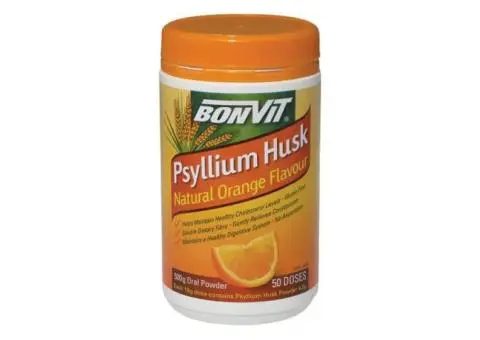 Bonvit Psyllium Husk Oral Powder – Natural Orange Flavour for Daily Fibre & Digestion