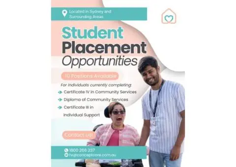 Student Placement Opportunity! Sydney and Surrounding Areas