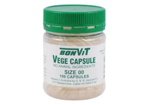 Bonvit Empty Vege Capsules Size 00 – Natural, Easy-to-Fill & Customisable