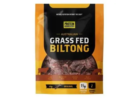 Protein Supplies Australia Grass-Fed Biltong Original – Lean, Tasty & Nutritious
