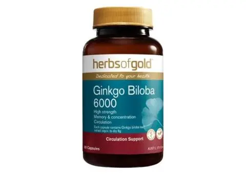 Herbs of Gold Ginkgo Biloba 6000: Natural Support for Memory & Focus