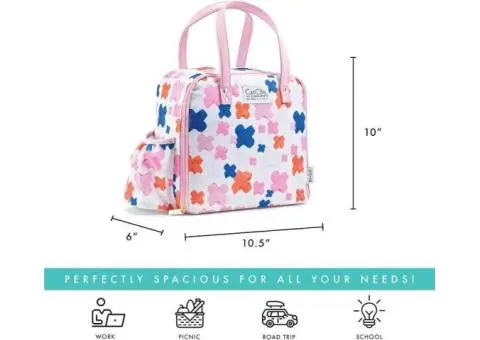 Wichita Adult Insulated Lunch Bag - Women'S Lunchbox or Lunch Tote - Cute Small - 3/4