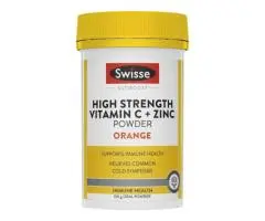 Swisse High Strength Vitamin C + Zinc Orange Powder for Daily Immune Protection