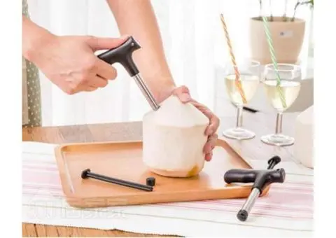 Coconut Opener Tool Coco Water Punch Tap Practical Drill Straw Open Hole Cut Gif - 4/4
