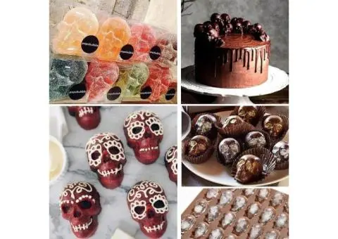 Coffee 40Cavity Skull Head Gummy Jelly Candy Silicone Mould Cake Icetray Chocola - 4/4